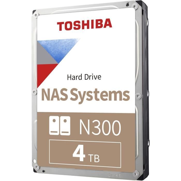 Disque dur interne - TOSHIBA - N300 - 4 To - 7200 tours/min - SATA