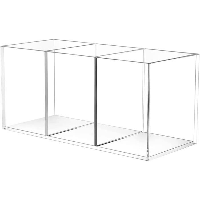 Porte-Stylo De Bureau En Acrylique Transparent Avec 4 Compartiments