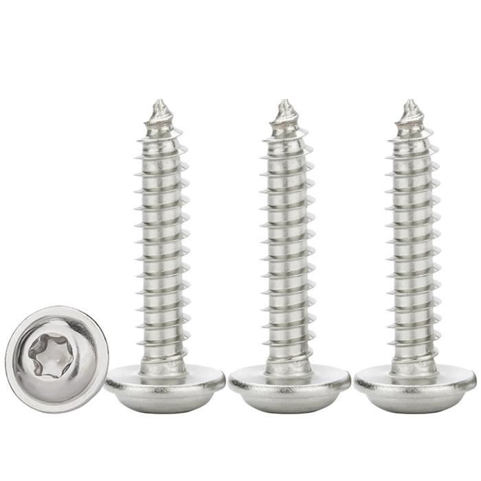 Zerone Ensemble de vis autoperceuses 50 pièces vis auto-perceuse tête ronde 410 attaches en