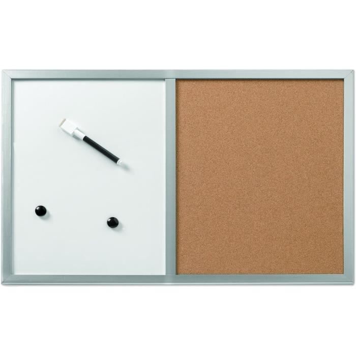 Tableau Blanc - Tableau Blanc Magnétique 2 En 1 - Agenda Semainier Tableau Blanc Suspendu Satisfaction Garantie 100 60 90 Cm Cadre Bois - 11