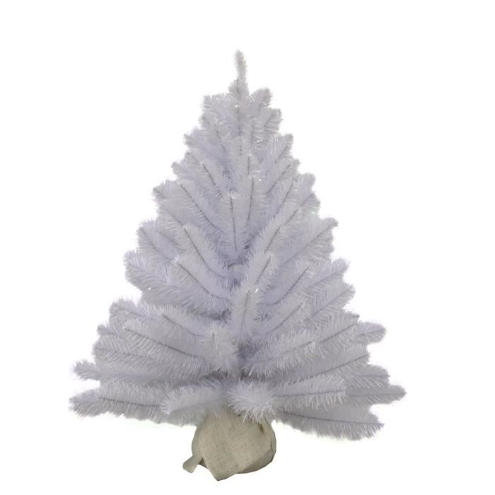 Sapin de Noël Artificiel avec toile de jute Icelandic - H90 x Ø66 cm - Blanc irisé - Triumph Tree