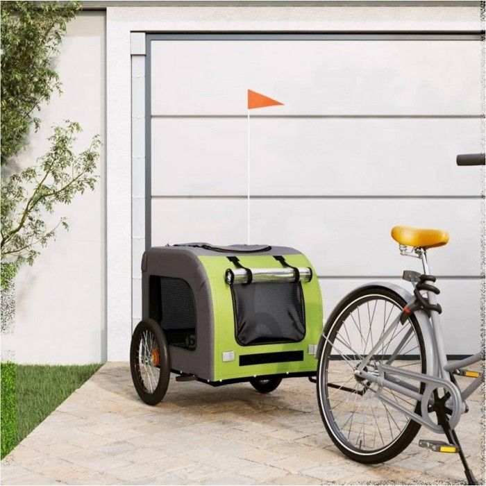 Remorque Vélo Animal vidaXL – Cadre Fer Stable, Fenêtres En Maille - vue 8