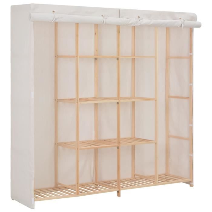 Garde-robe - VIDAXL - 173x40x170 cm - Bois - Tissu - 2 portes