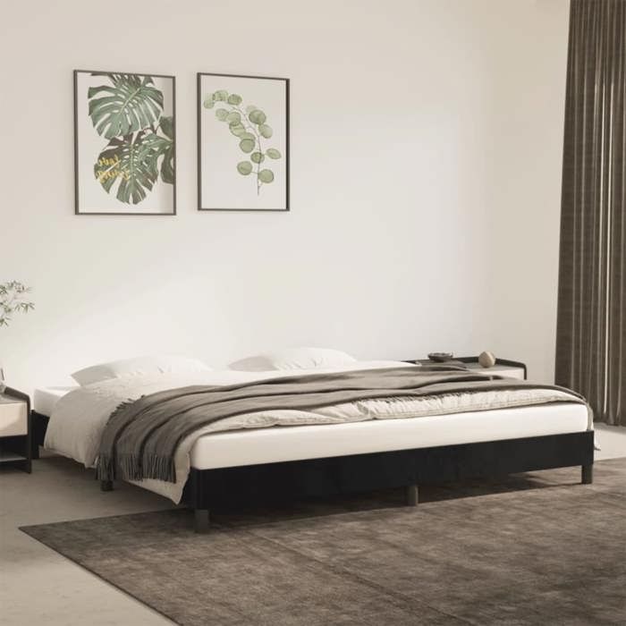 vidaXL Cadre de lit sans matelas noir 200x200 cm velours 346996