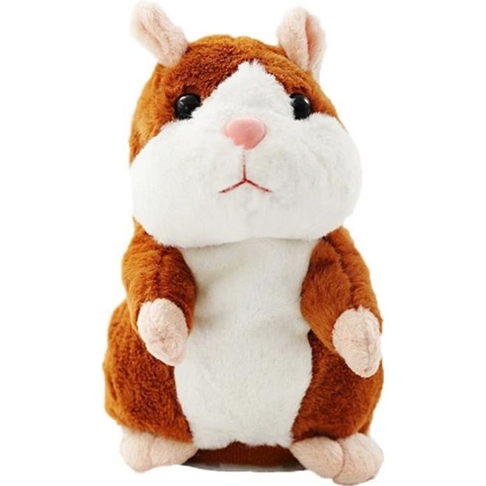 Mignon électrique PET Talk Hamster Répète Ce Que Vous Dites Peluche Animal Bébé Jouet Cadeau Meilleur Noël Cadeau - Brun Clair@M2410