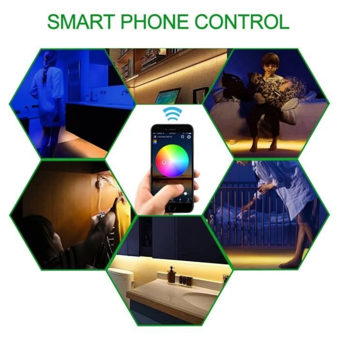 Contrôleur WiFi LED RGB Intelligent – Magic Home App, Contrôle à Distance, Synchro Musique, DC5-28V