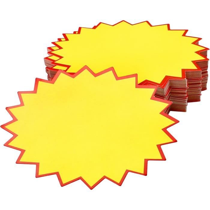 100 Étiquettes De Prix En Papier Étoile - Autocollants De Vente Pour Magasin, Marché - Rose Et Jaune
