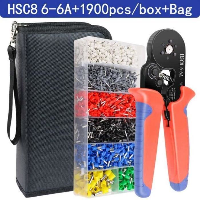 Pince à Sertir HSC8 6-6 - Pour Terminaux 0.25-6.0 Mm² - 6 Mandrins Inclus - Neuf