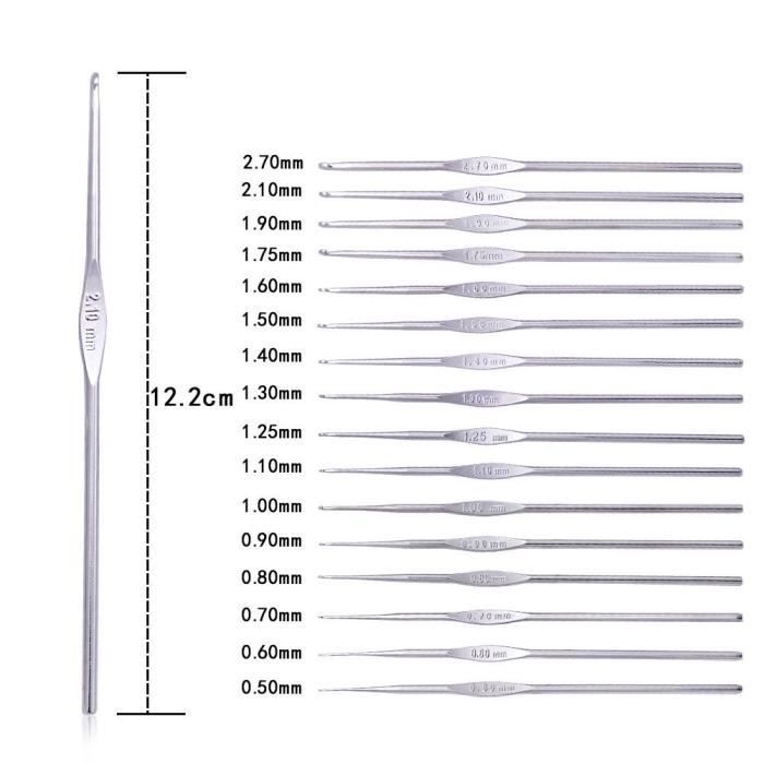 Set 5 Aiguilles à Tricoter 2.0mm En Acier Inox - 20cm Pour Chaussettes, Bonnets Et Layette