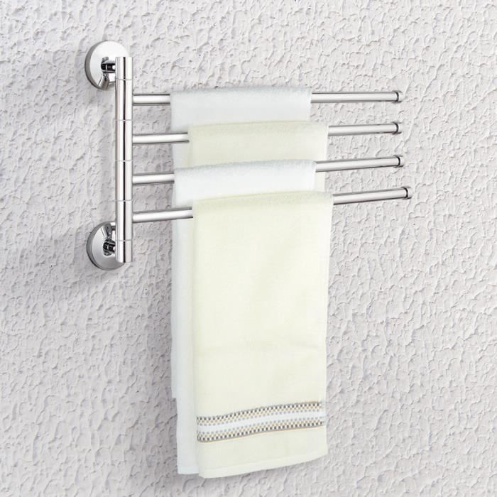 Porte-serviette à ventouse forte blanc créatif porte-serviette porte-serviette cintre rotatif 4 bras Sucker porte-serviette de salle de bains 