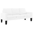 ❤Moderne Sofa Canapé de relaxation - Canapé droit fixe 3 places Mode - Blanc Similicuir 😊29949-1