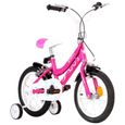 Vélo pour enfants - vidaXL - 14 pouces - Noir et rose - Roues d'entraînement latérales-1
