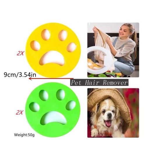 Attrape Poils Machine A Laver,Smavles Réutilisable Boule Anti