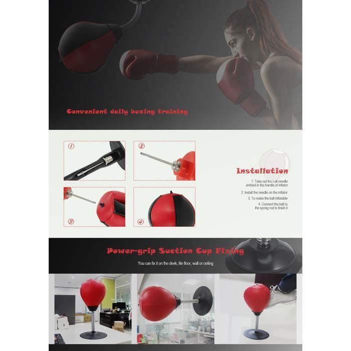 Sac De Boxe Sur Pied Réglable 4 Niveaux - Hauteur 125-145 Cm, Poire De Frappe, Inclus Gants Et Pompe