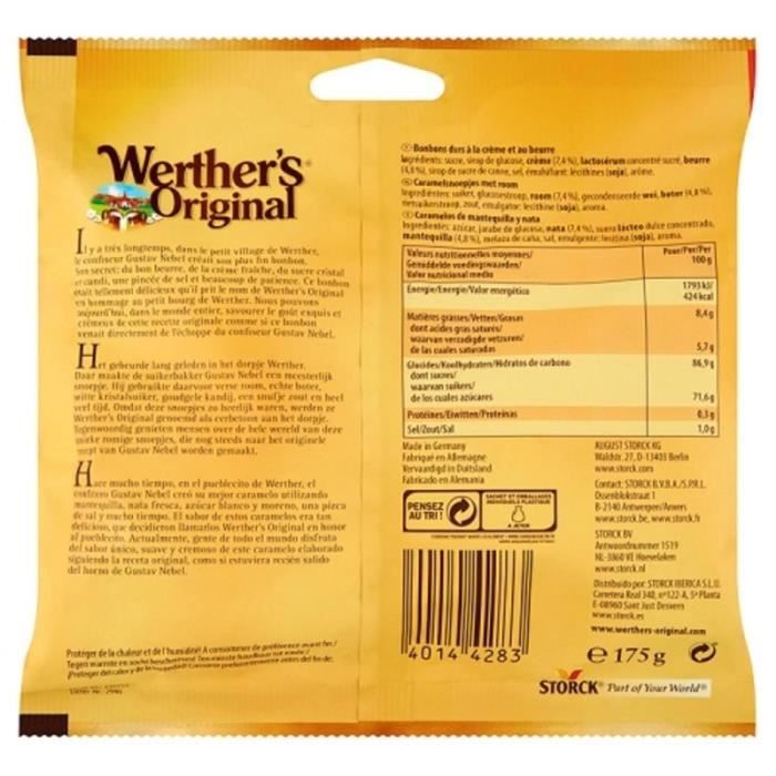 Werther's Original, bonbon caramel chocolat,7 sacs - Cdiscount Au