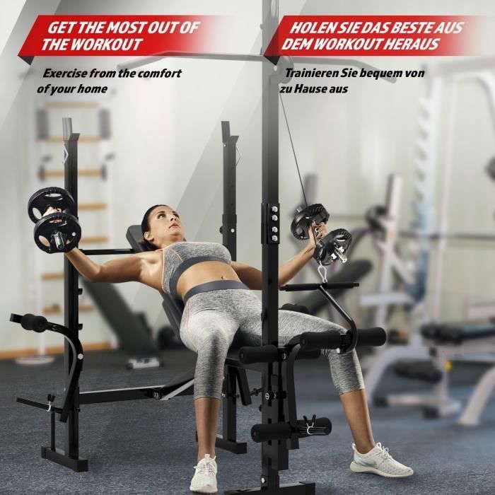 Banc de musculation Physionics - Réglable Pliable abdominaux - Sport fitness musculation max 150kg Banc de musculation Physionics - Réglable Pliable abdominaux - Sport fitness musculation max 150kg