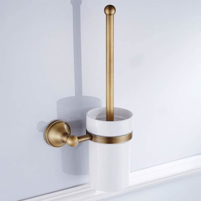 Universal - Ensemble brosse toilette vintage cuivre compact brosse toilette  avec porte-vaisselle ensemble brosse salle de bains de l'hôtel Home