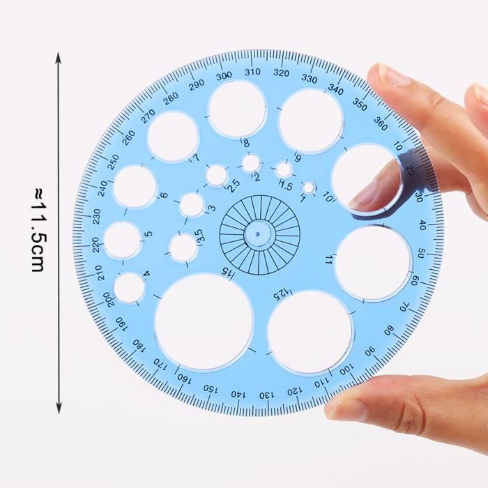 Regle - equerre,Règle ronde transparente à 360 degrés 1 pièce,nouvel ...