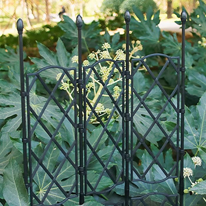 Treillis d'obélisque de jardin pour plantes grimpantes,en métal avec  revêtement en plastique,résistant à la rouille,120 cm de[~145] - Cdiscount  Jardin