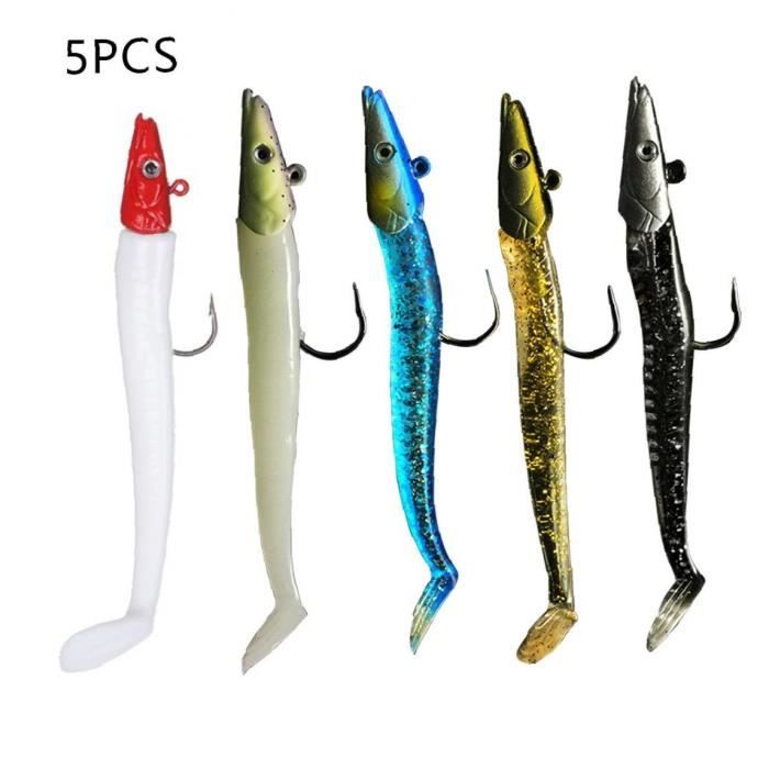 Leurres Pêche OriGlam Lot 5 - Swimbaits Topwater Flottants, Queue Spinner - Brochet, Perche, Sandre