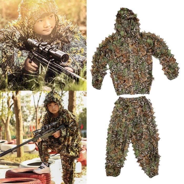 Ensemble de sniper 3D Jungle Sniper Chasse Camouflage Camping Oiseaux Poncho Ghillie Suit