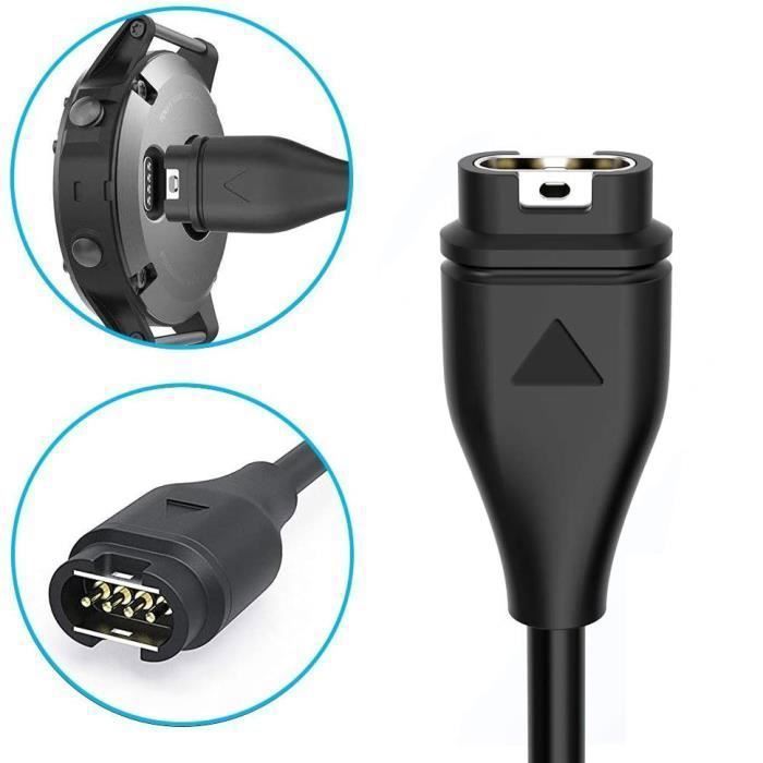 Chargeur Cable USB Compatible avec Garmin Fenix 7 7S 7X 6 6S 6X 5