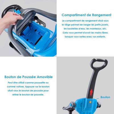 COSTWAY Porteur Enfant Pingouin Rose Avec Remorque Amovible, Lumière Et 5 Chansons - Charge 25kg Dès 12 Mois