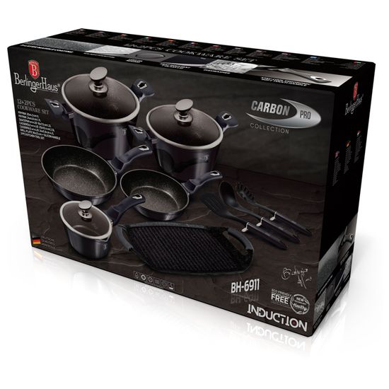 Pan Set Batterie De Cuisine à Induction 11 Pièces Aluminium