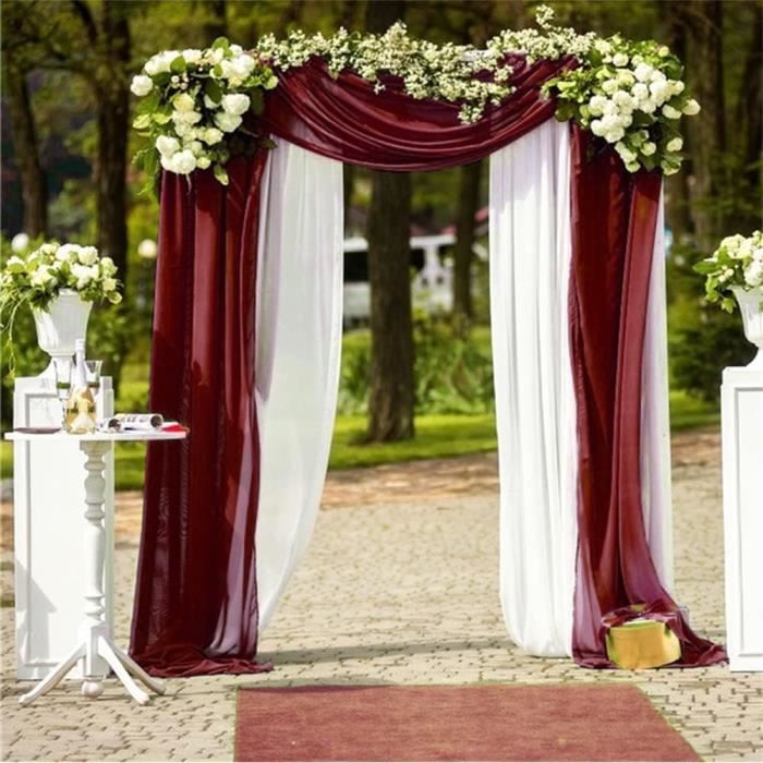 Voile De Lit Pomeloone Rideau En Tulle Champagne, 75 X 600 Cm Mariage Arche Tenture, Tissu Apé En Tulle Cérémonie De Mariage