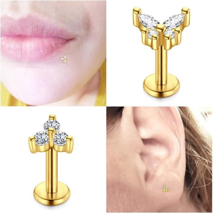 Boucles D'oreilles Cartilage Helix Tragus, 1 Pièce, Barre En Acier - Foto 3