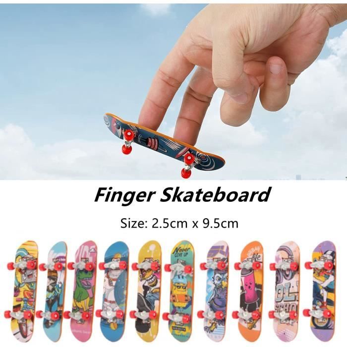 Skateboard à Doigts,10 pcs Finger Skateboards Deck Truck Mini Skate  Boarding Jouets Finger Skate Park Fingertoy Set pour Enfants - Cdiscount  Jeux - Jouets