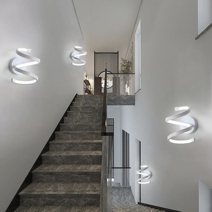 Applique Murale LED Lampe Murale éclairage intérieur moderne Lampe de Mur  design en spirale 3000K lumière pour Chambre Bureau Salon - Cdiscount Maison
