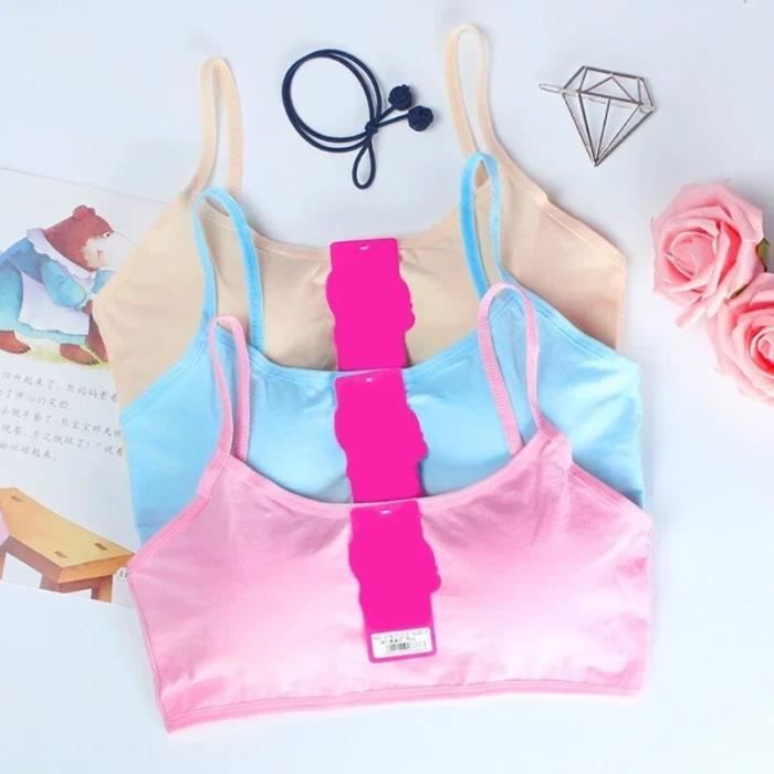 Lot De 4 Soutiens-gorge Fille Coton Sans Armatures - Taille Unique 12-16 Ans - Doux, Respirant - Pour Sport, Quotidien