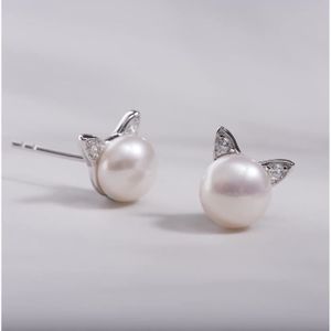 Boucles D'oreilles Chat Mignon - Stud En Argent 925 Plaqué Or - Pour Fille, Ado, Amoureuse Des Chats