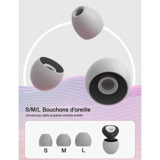 Bouchons D’Oreille Anti-Bruit 45dB – Silicone Doux, 3 Tailles S/M/L – Réutilisables Avec Étui – Pour Sommeil, Voyage, Concentration