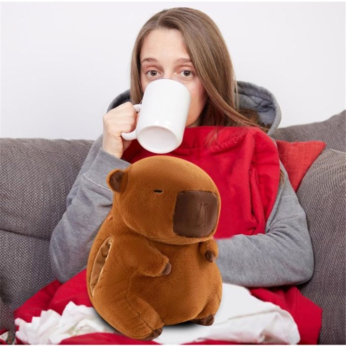 Capybara Hot Water Bottle, Plush Hand Warmer With 500ml Kids Hot Water Bottle, Animals Hot Water Bottles Can Warm Hands And Feet, For Kids, Babies - View #8