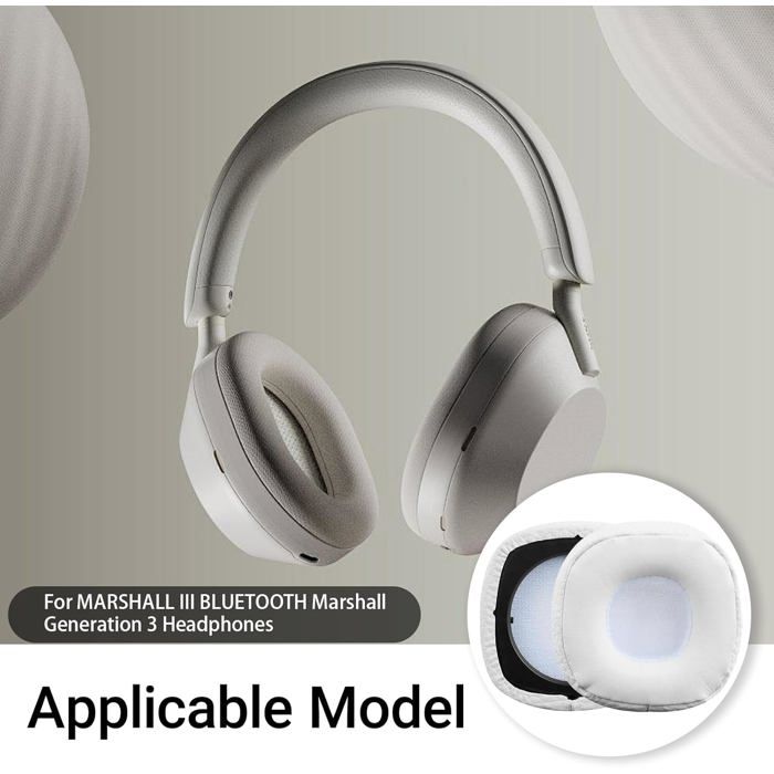 Coussinets De Rechange Pour Casque Marshall Major III - Simili Cuir, Mousse Mémoire De Forme, Confort Et Isolation - Noir