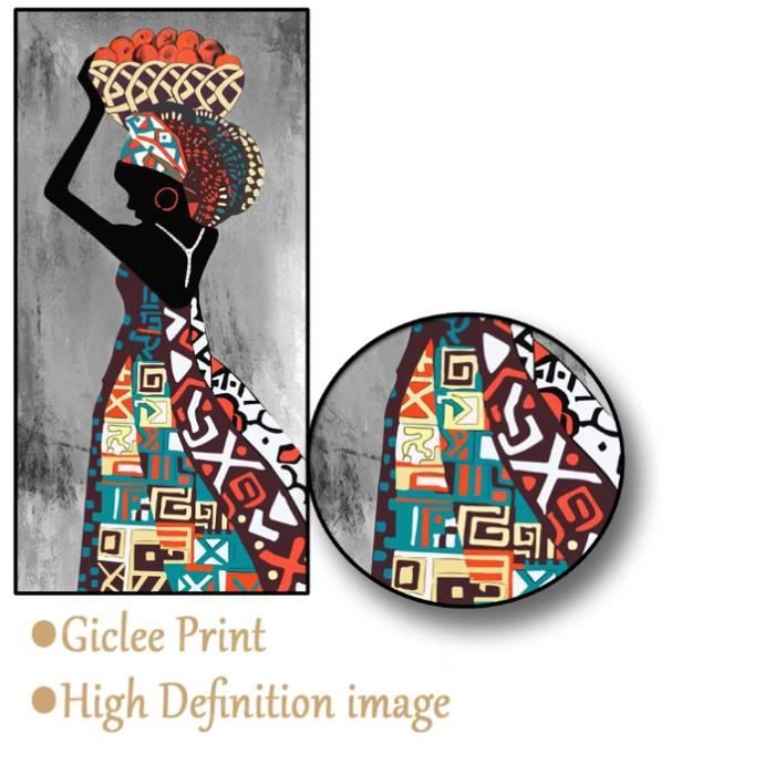 Affiche Africaine Abstraite - Femme Noire, Impression Sur Toile, Art Mural Deco