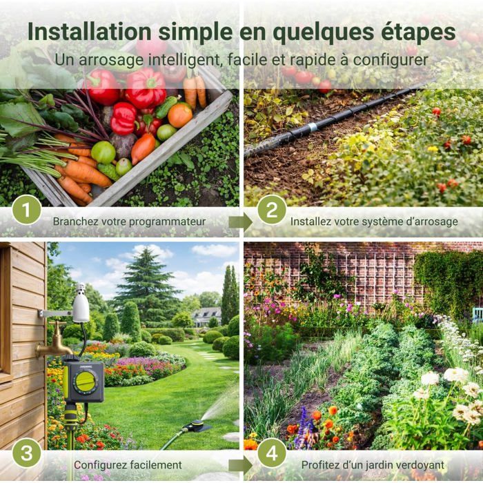 Jardibric Programmateur D'Arrosage Temporisateur - 5s à 60min - Fréquence 30s à 24h - Jardin, Terrasse, Brumisation