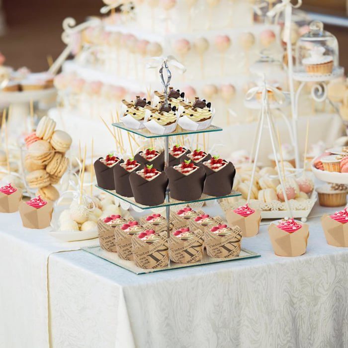 200 Caissettes Cupcake Tulipe En Papier Brun - Moules à Muffins Pour Fêtes, Mariages & Anniversaires