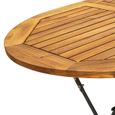 Table de jardin en bois d'acacia massif - DILWE - Ovale - Pliable - Marron-0