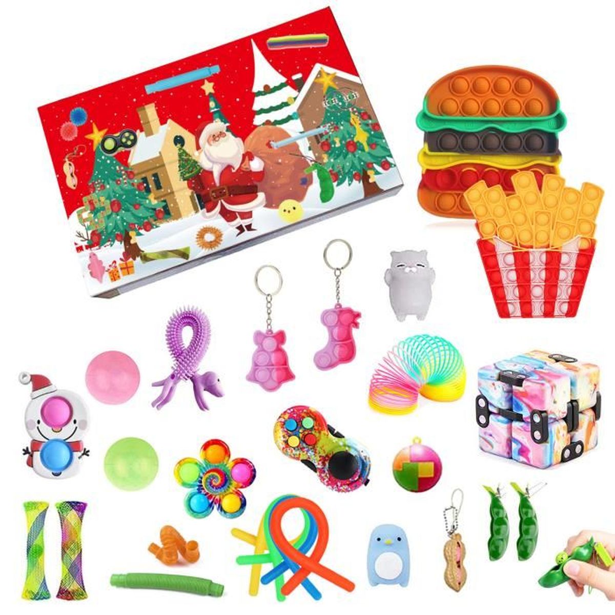 Kedejin Calendrier de l'Avent Toy Set Calendrier de Compte à rebours de Noël 24 Jours Compte à rebours Cadeau pour Les Enfants Kedejin Calendrier de l'Avent Toy Set Calendrier de Compte à rebours de Noël 24 Jours Compte à rebours Cadeau pour Les Enfants