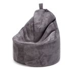ECOPUF Fauteuil Poire YOKO en Velours Côtelé Gris avec Coussin - Pouf Confort Luxe pour Salon, Chambre, Intérieur Moderne