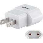 Adaptateur secteur - GOOBAY - EURO vers US/JAP - Super-compact - Blanc - Intérieur