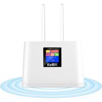 Routeur 4G SIM, KuWFi Routeur 4G LTE Wi-FI Cat4, Vitesse sans Fil jusqu'a 300 Mbps avec Emplacement pour Carte SIM et ecran L