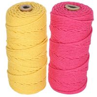 YOSOO cordon en macramé Corde de coton naturel macramé cordon simple brin fil à tricoter artisanat bricolage 3mm 100 mètres