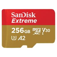 Carte mémoire microSDXC Extreme 256GB - SANDISK - A2/V30/U3/UHS-I/160MB/s