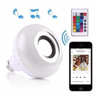 Intelligent Ampoule E27 Lumière Dimmable 12W RGB Wireless Bluetooth Speaker Bulb Musique Jouer Lampe LED avec télécommande