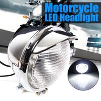Ywei 12V Universal 25 LED Moto Phare Feu Lampe Headlight Chrome Pour Moto