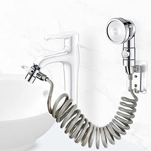 DOUCHETTE - FLEXIBLE Ensemble de pommeau de douche pour évier, tuyau rétractable pour douchette de salle de bain (sans robinet) (argent) MNS